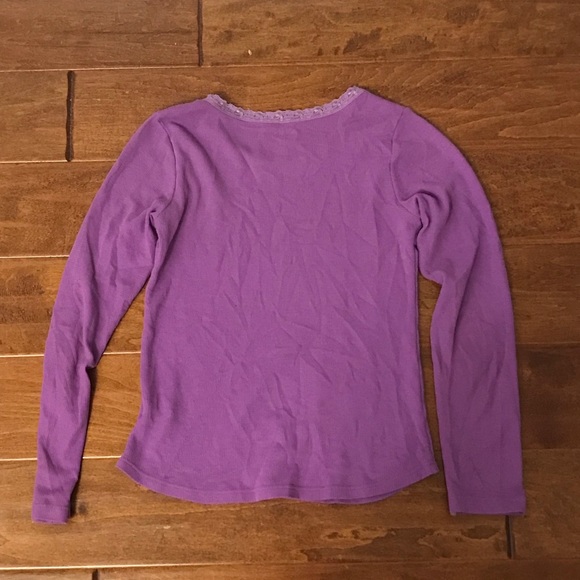 Girls purple top with lace neckline - Picture 3 of 3
